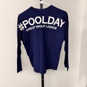 NWOT SPIRIT JERSEY Navy Long Sleeve Shirt with Paw Print